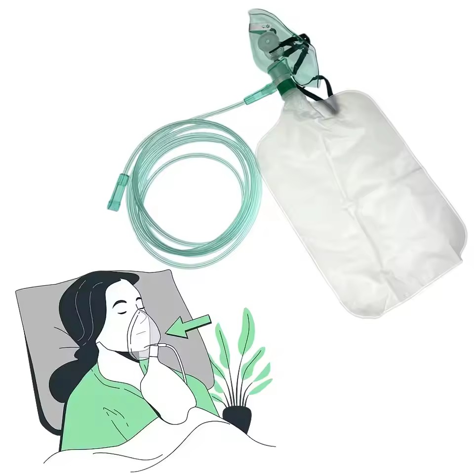 Oxygen Mask Non-Rebreather - Wegwerp zuurstofmasker voor volwassenen met hoge